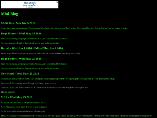 mini-blog screenshot