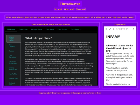 Pages/My_Stuff/Eclipse_Phase_Main screenshot