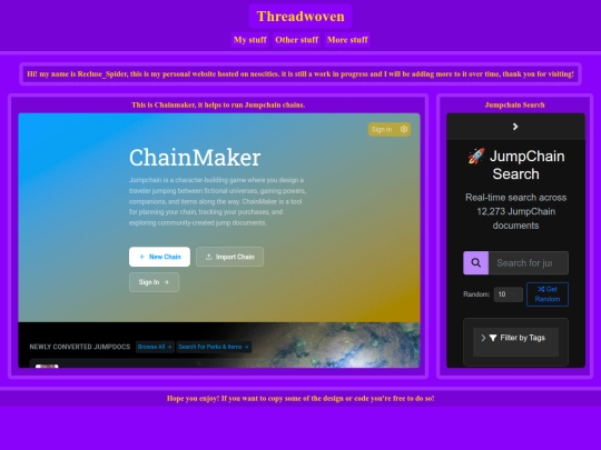 Pages/My_Stuff/JumpChain_Main screenshot