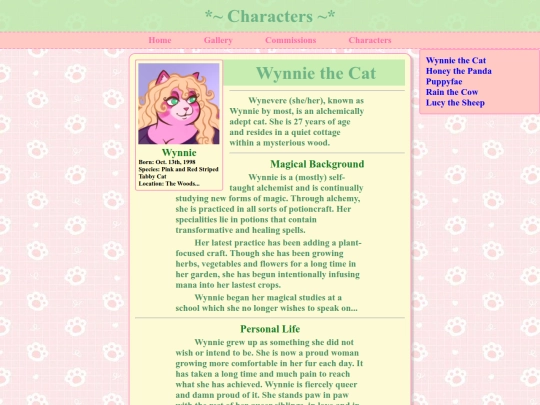 wynniepage screenshot