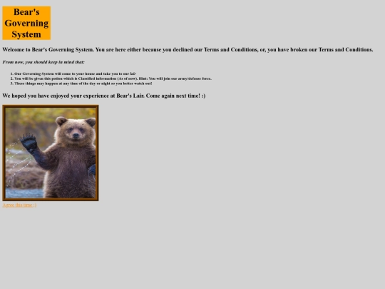 Bear's Governing System screenshot