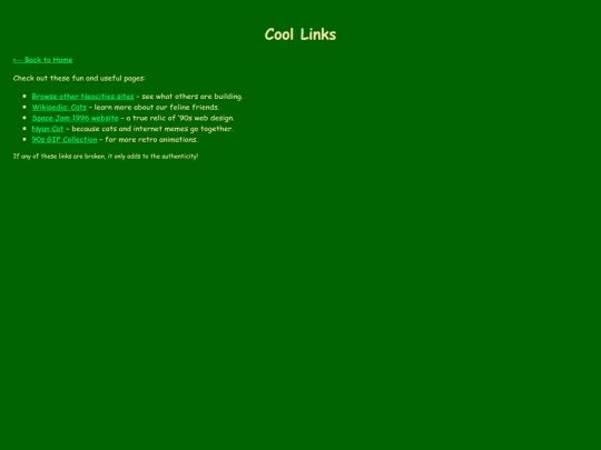 links screenshot