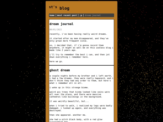 blog/dreams screenshot