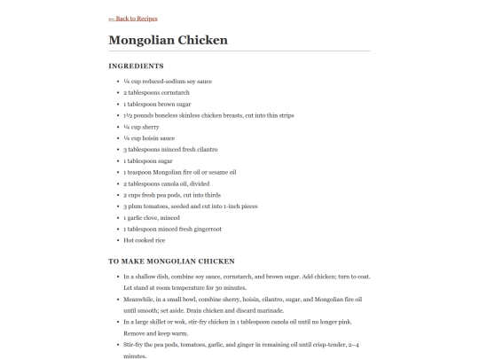 the_recipes/mongolian_chicken screenshot