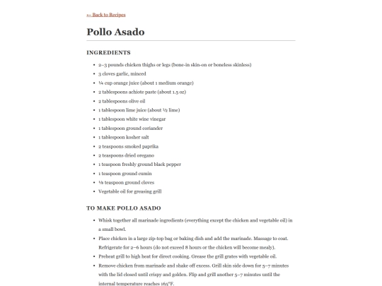 the_recipes/pollo_asado screenshot