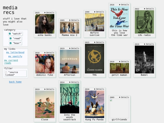 Media recs screenshot