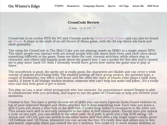 crosscode-review screenshot