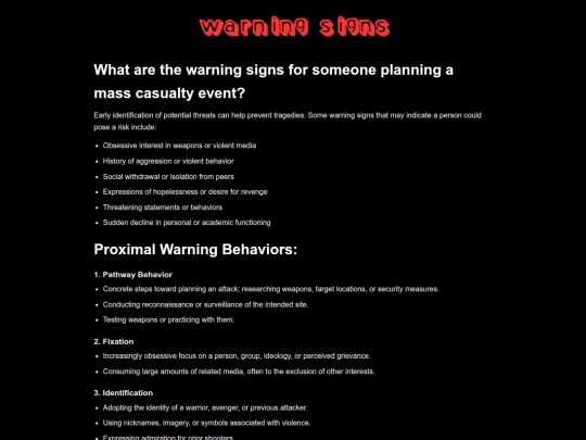 warningsigns screenshot