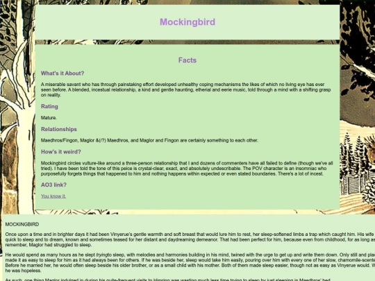 Silmarillion/mockingbird screenshot