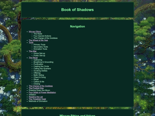 Wicca/book screenshot