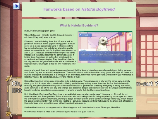 hatoful screenshot