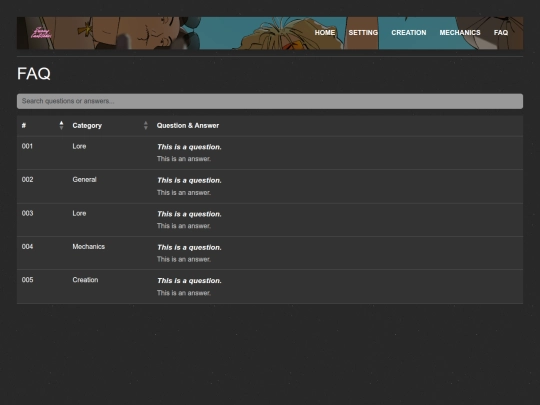 faq screenshot