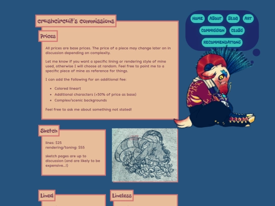 commissions/price screenshot