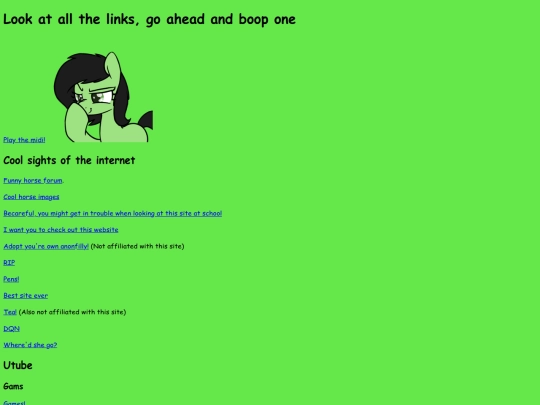 links screenshot