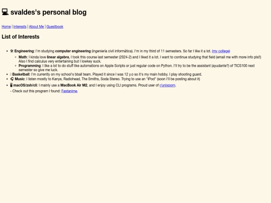 interests screenshot