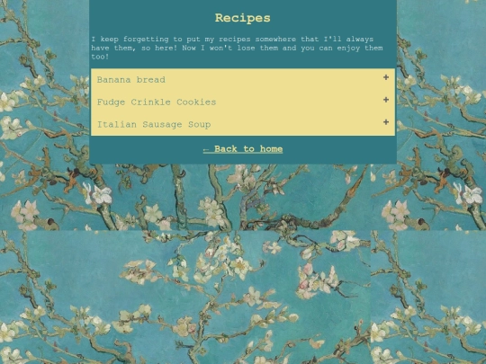 recipes screenshot