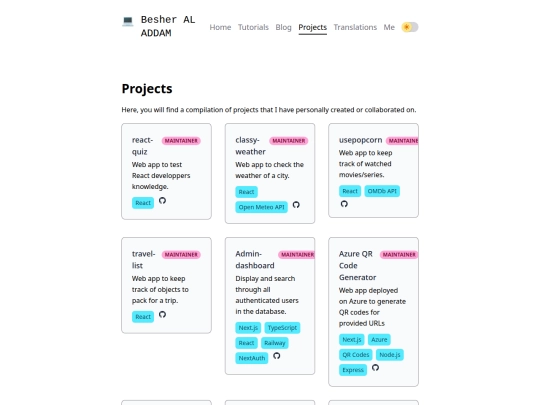 projects screenshot