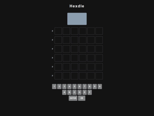 games/hexdle screenshot