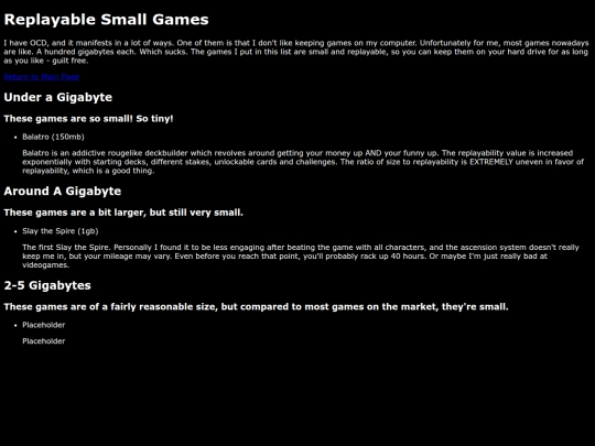ReplayableSmallGames screenshot