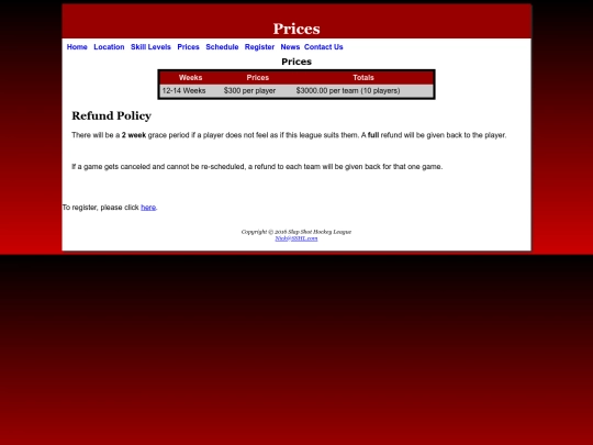 prices screenshot