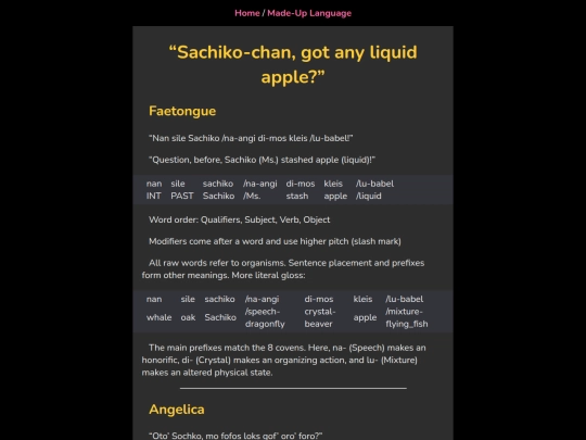 Conlangs/Sachiko-chan screenshot