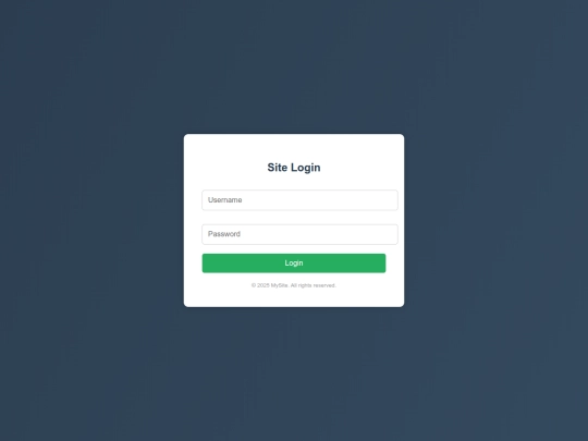 login screenshot