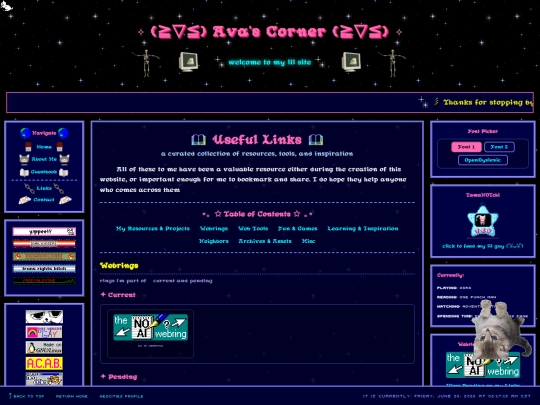 links screenshot