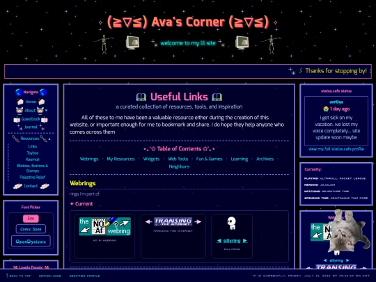resources/links screenshot