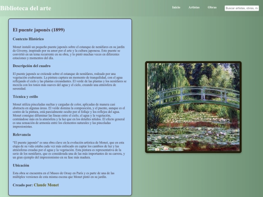 Claude Monet/El puente japonés screenshot
