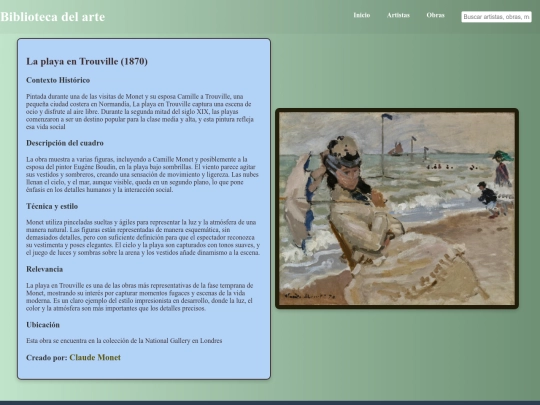 Claude Monet/La playa en Trouville screenshot