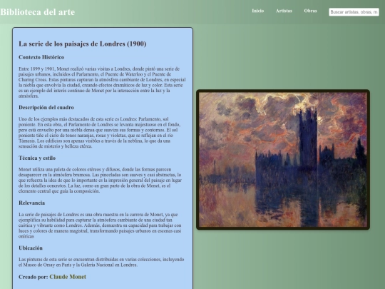 Claude Monet/La serie de los paisajes de Londres screenshot