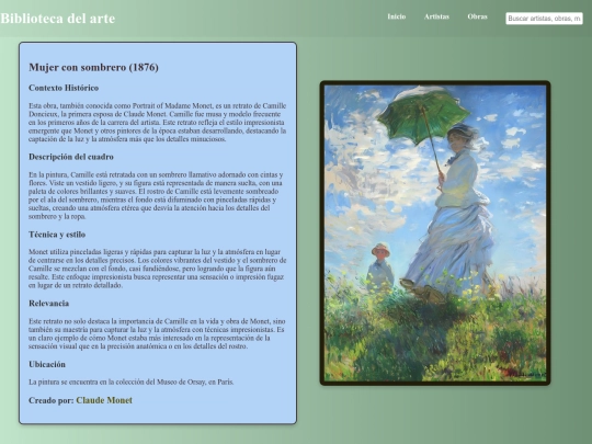 Claude Monet/Mujer con sombrero screenshot