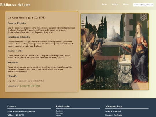 leonardo/La Anunciación screenshot