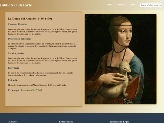 leonardo/La Dama del Armiño screenshot