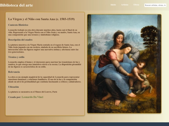 leonardo/La Virgen y el Niño con Santa Ana screenshot
