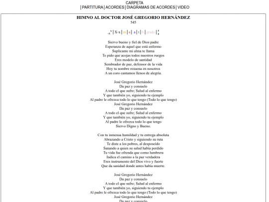 545. HIMNO AL DOCTOR JOSÉ GREGORIO HERNÁNDEZ screenshot