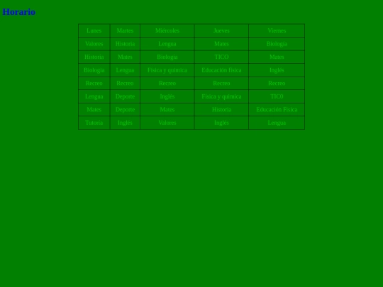 horario screenshot