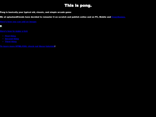 pong screenshot