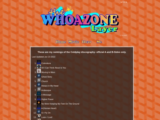 music/coldplay_rankings screenshot
