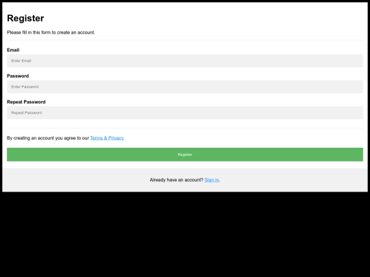 login screenshot
