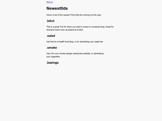 Newest TLDs screenshot