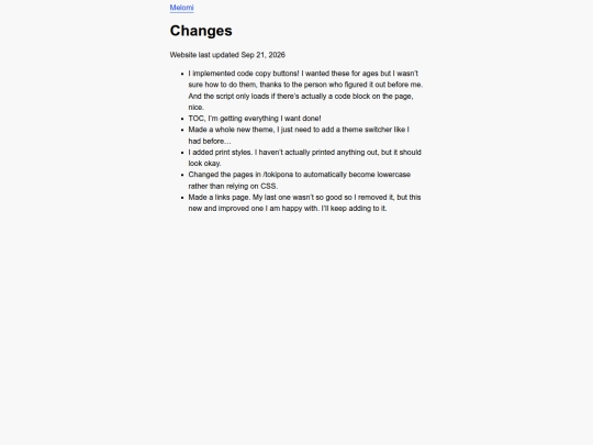 changes screenshot