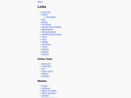 links screenshot