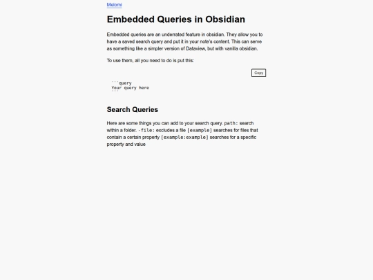 obsidianembeddedqueries screenshot