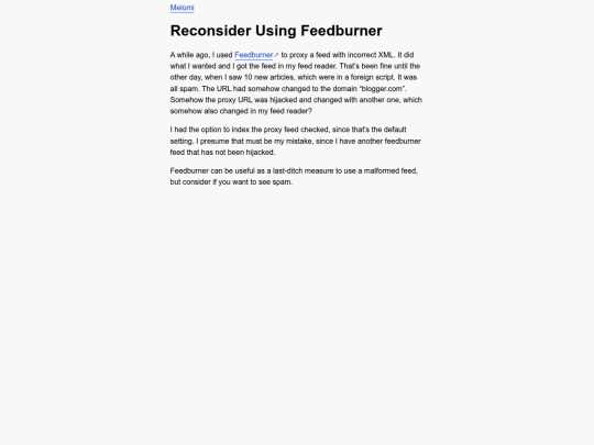 rss/feedburner screenshot