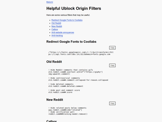 ublock/filters screenshot