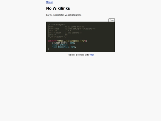 userstyles/nowikilinks screenshot