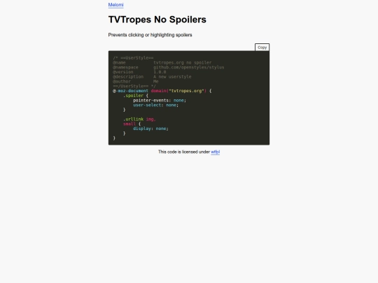 userstyles/tvtspoilers screenshot