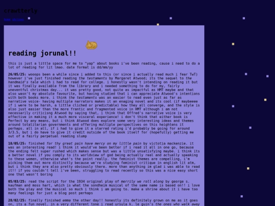 reading/journal screenshot