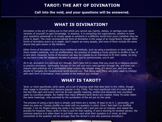 tarot screenshot
